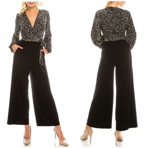 LONDON TIMES Leopard 🐆 Animal Print Tie Jumpsuit